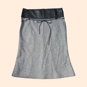 Polli Says Vintage Wool Leather Skirt